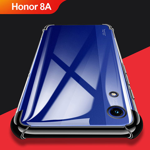 Huawei Honor 8A用極薄ソフトケース シリコンケース 耐衝撃 全面保護 クリア透明 T11 ファーウェイ ブラック
