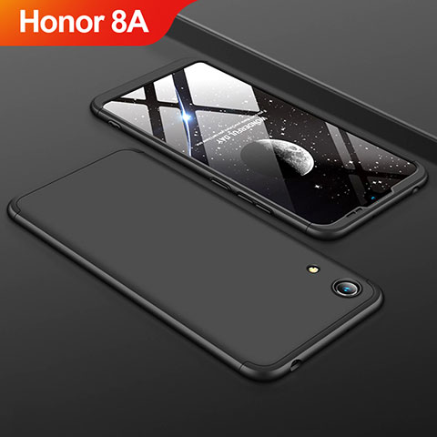Huawei Honor 8A用ハードケース プラスチック 質感もマット 前面と背面 360度 フルカバー ファーウェイ ブラック