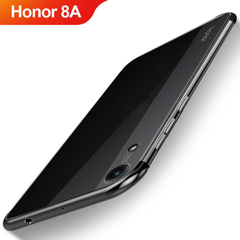 Huawei Honor 8A用極薄ソフトケース シリコンケース 耐衝撃 全面保護 クリア透明 H02 ファーウェイ ブラック