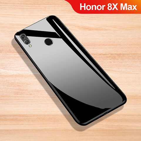 Huawei Honor 8X Max用ハイブリットバンパーケース プラスチック 鏡面 カバー ファーウェイ ブラック