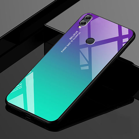 Huawei Honor 8X Max用ハイブリットバンパーケース プラスチック 鏡面 虹 グラデーション 勾配色 カバー ファーウェイ グリーン