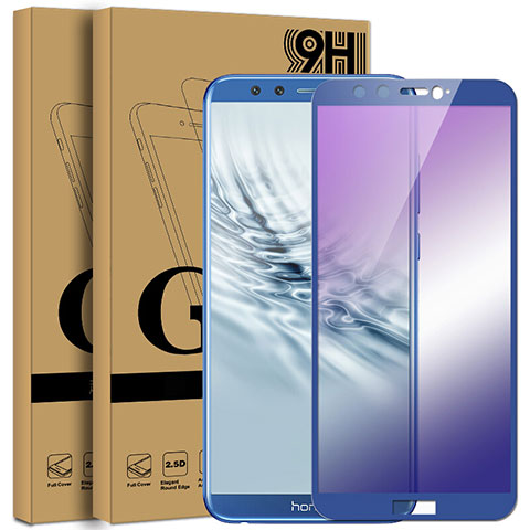 Huawei Honor 9 Lite用強化ガラス フル液晶保護フィルム F04 ファーウェイ ネイビー
