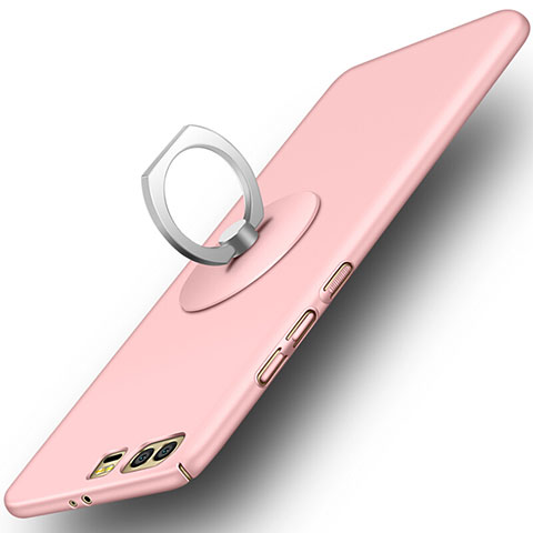 Huawei Honor 9 Premium用ハードケース プラスチック 質感もマット アンド指輪 ファーウェイ ピンク