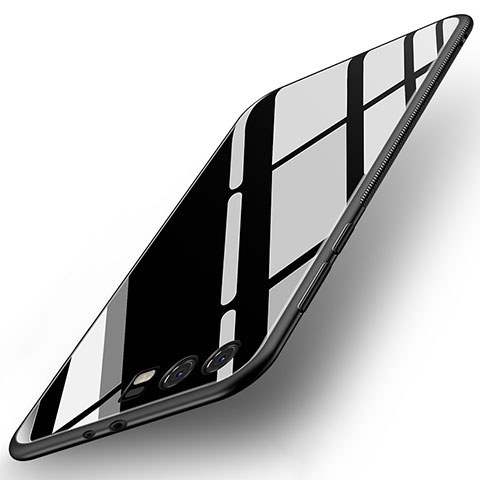 Huawei Honor 9 Premium用ハイブリットバンパーケース プラスチック 鏡面 カバー ファーウェイ ブラック