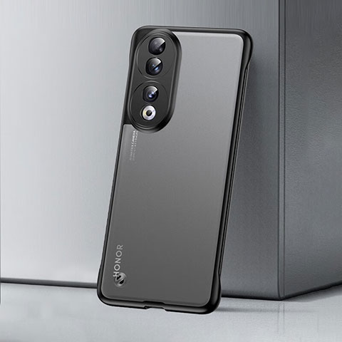 Huawei Honor 90 Pro 5G用ハードカバー クリスタル クリア透明 フレームレス H02 ファーウェイ ブラック
