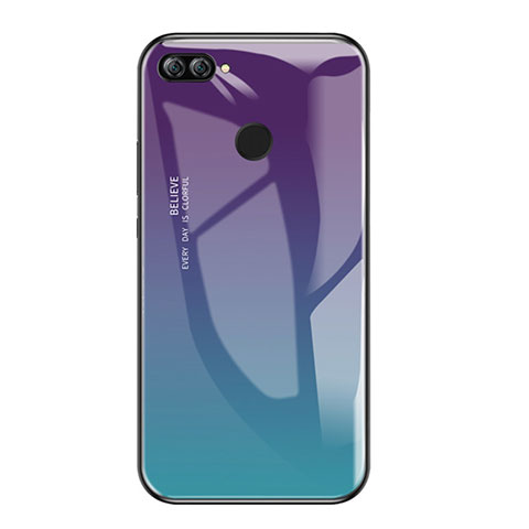 Huawei Honor 9i用ハイブリットバンパーケース プラスチック 鏡面 虹 グラデーション 勾配色 カバー ファーウェイ マルチカラー