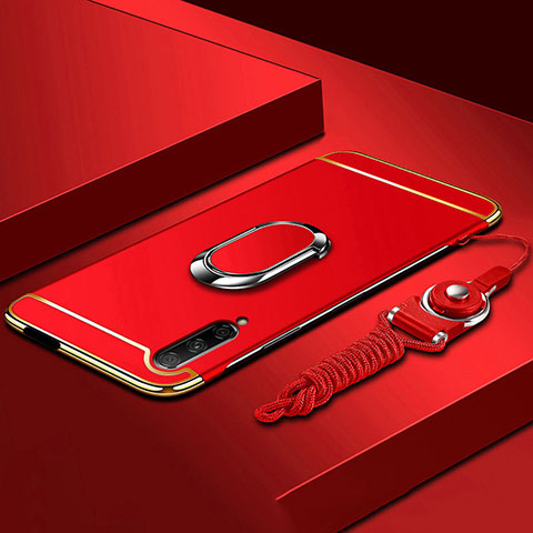Huawei Honor 9X Pro用ケース 高級感 手触り良い メタル兼プラスチック バンパー アンド指輪 A01 ファーウェイ レッド