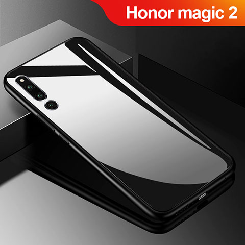 Huawei Honor Magic 2用ハイブリットバンパーケース プラスチック 鏡面 カバー M01 ファーウェイ ブラック
