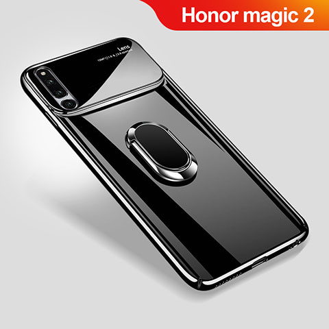 Huawei Honor Magic 2用ハードケース プラスチック 質感もマット アンド指輪 マグネット式 A01 ファーウェイ ブラック