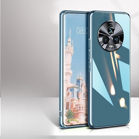 Huawei Honor Magic5 5G用ハイブリットバンパーケース プラスチック 鏡面 カバー ファーウェイ ネイビー