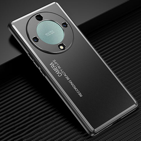 Huawei Honor Magic5 Lite 5G用ケース 高級感 手触り良い アルミメタル 製の金属製 兼シリコン カバー JL2 ファーウェイ ブラック