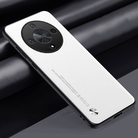 Huawei Honor Magic6 Lite 5G用ケース 高級感 手触り良いレザー柄 S02 ファーウェイ ホワイト