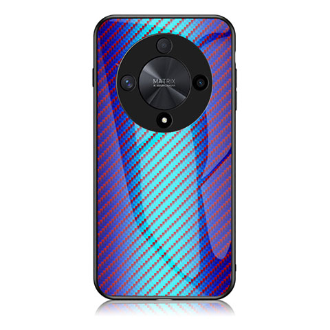 Huawei Honor Magic6 Lite 5G用ハイブリットバンパーケース プラスチック 鏡面 虹 グラデーション 勾配色 カバー LS2 ファーウェイ ネイビー