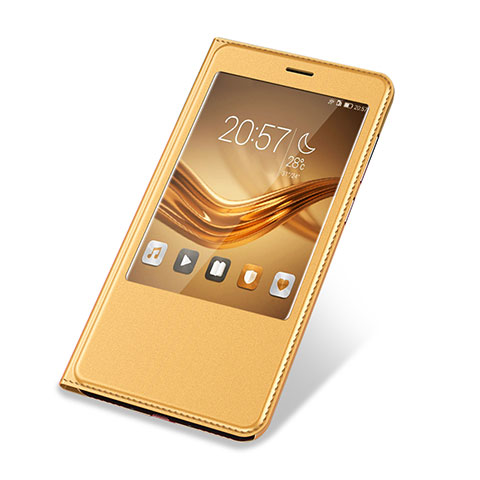 Huawei Honor Note 8用手帳型 レザーケース スタンド カバー L03 ファーウェイ ゴールド