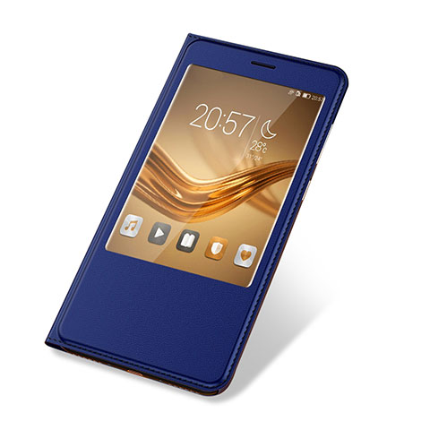 Huawei Honor Note 8用手帳型 レザーケース スタンド カバー L03 ファーウェイ ネイビー