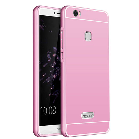 Huawei Honor Note 8用ケース 高級感 手触り良い アルミメタル 製の金属製 ファーウェイ ピンク