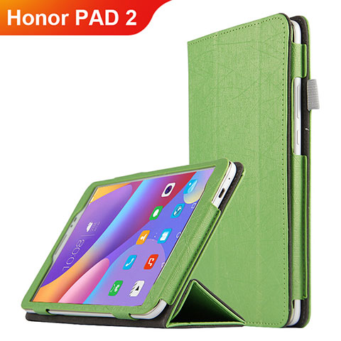 Huawei Honor Pad 2用手帳型 レザーケース スタンド L04 ファーウェイ グリーン