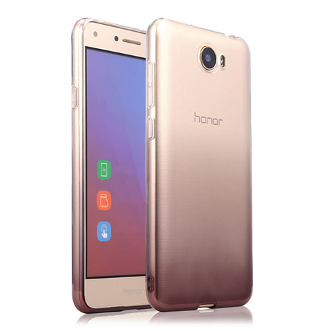 Huawei Honor Play 5用極薄ソフトケース グラデーション 勾配色 クリア透明 ファーウェイ グレー