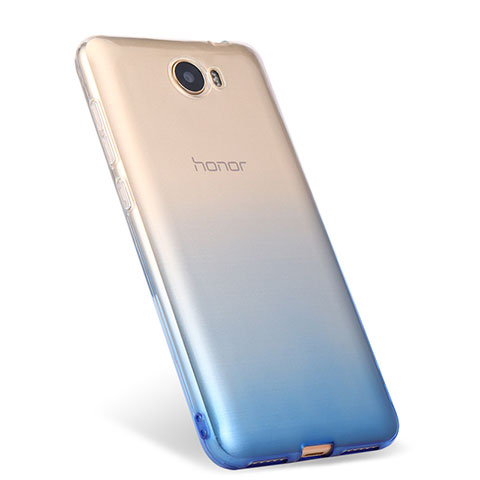 Huawei Honor Play 5用極薄ソフトケース グラデーション 勾配色 クリア透明 ファーウェイ ネイビー