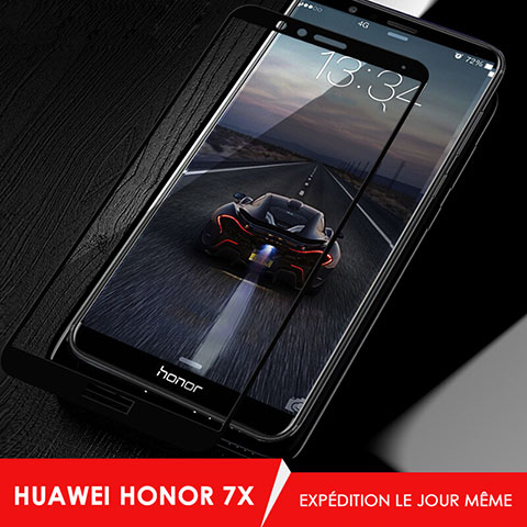Huawei Honor Play 7X用強化ガラス フル液晶保護フィルム F02 ファーウェイ ブラック