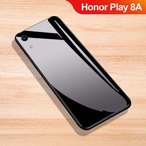 Huawei Honor Play 8A用ハイブリットバンパーケース プラスチック 鏡面 カバー ファーウェイ ブラック