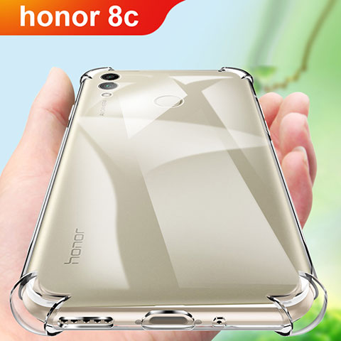 Huawei Honor Play 8C用極薄ソフトケース シリコンケース 耐衝撃 全面保護 クリア透明 カバー ファーウェイ クリア