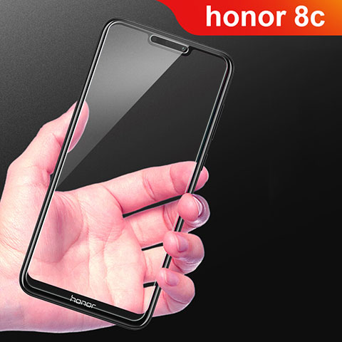 Huawei Honor Play 8C用強化ガラス フル液晶保護フィルム F02 ファーウェイ ブラック