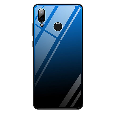 Huawei Honor Play用ハイブリットバンパーケース プラスチック 鏡面 虹 グラデーション 勾配色 カバー G01 ファーウェイ ネイビー・ブラック