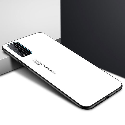 Huawei Honor Play4T Pro用ハイブリットバンパーケース プラスチック 鏡面 カバー ファーウェイ ホワイト