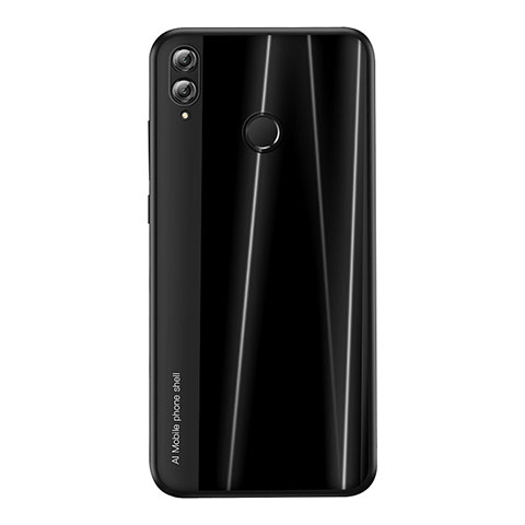 Huawei Honor V10 Lite用シリコンケース ソフトタッチラバー ライン カバー ファーウェイ ブラック