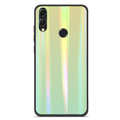Huawei Honor V10 Lite用ハイブリットバンパーケース プラスチック 鏡面 虹 グラデーション 勾配色 カバー R01 ファーウェイ グリーン