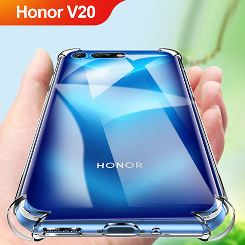 Huawei Honor V20用極薄ソフトケース シリコンケース 耐衝撃 全面保護 クリア透明 カバー ファーウェイ クリア