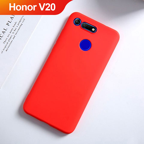 Huawei Honor V20用極薄ソフトケース シリコンケース 耐衝撃 全面保護 S03 ファーウェイ レッド