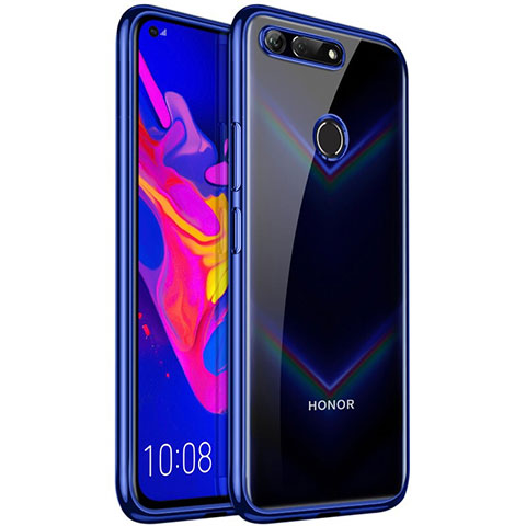 Huawei Honor V20用極薄ソフトケース シリコンケース 耐衝撃 全面保護 クリア透明 S02 ファーウェイ ネイビー