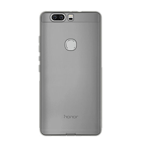 Huawei Honor V8用極薄ソフトケース シリコンケース 耐衝撃 全面保護 クリア透明 ファーウェイ グレー
