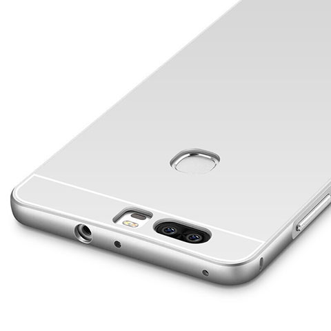 Huawei Honor V8用ケース 高級感 手触り良い アルミメタル 製の金属製 バンパー ファーウェイ シルバー