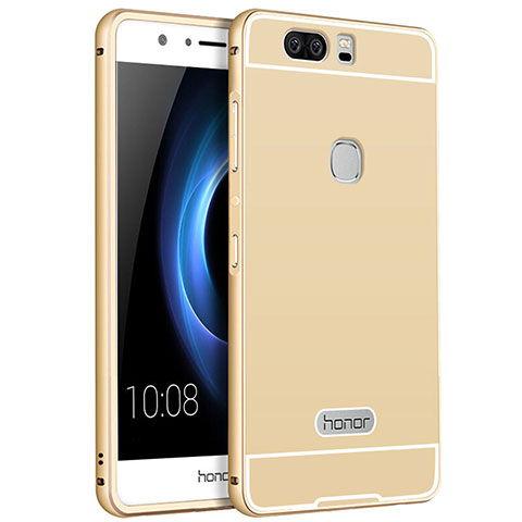 Huawei Honor V8用ケース 高級感 手触り良い アルミメタル 製の金属製 ファーウェイ ゴールド