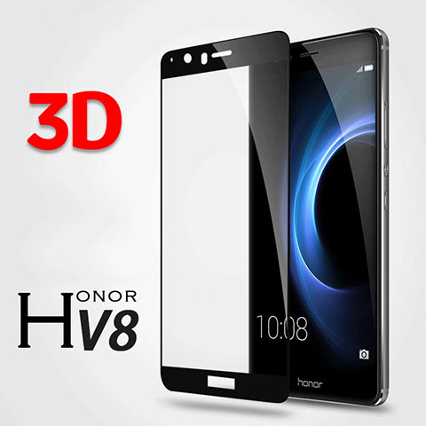 Huawei Honor V8用強化ガラス 液晶保護フィルム 3D ファーウェイ ブラック