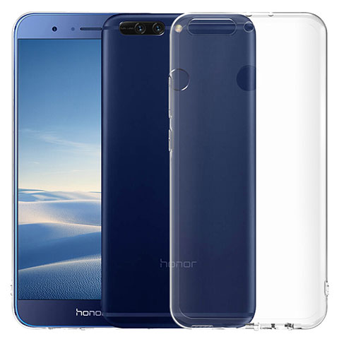 Huawei Honor V9用極薄ソフトケース シリコンケース 耐衝撃 全面保護 クリア透明 T06 ファーウェイ クリア