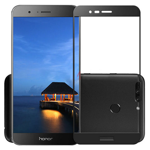 Huawei Honor V9用強化ガラス フル液晶保護フィルム F02 ファーウェイ ブラック