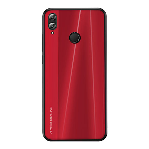 Huawei Honor View 10 Lite用シリコンケース ソフトタッチラバー ライン カバー ファーウェイ レッド