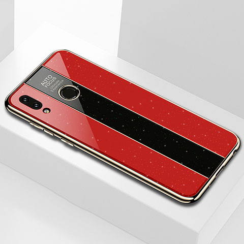 Huawei Honor View 10 Lite用ハイブリットバンパーケース プラスチック 鏡面 カバー ファーウェイ レッド