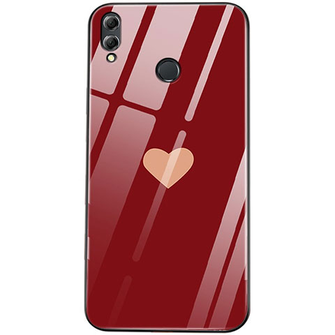 Huawei Honor View 10 Lite用ハイブリットバンパーケース プラスチック 愛の心 鏡面 S04 ファーウェイ レッド