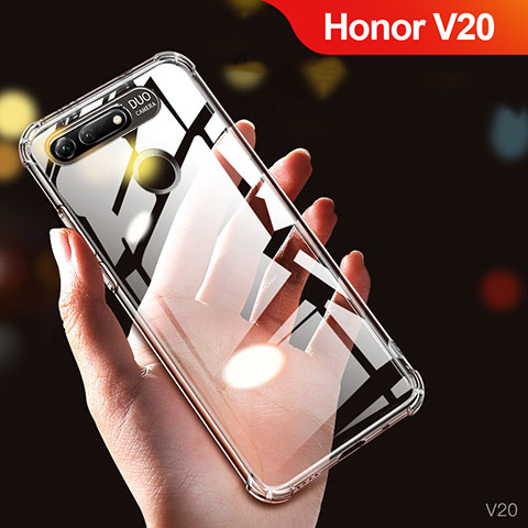 Huawei Honor View 20用極薄ソフトケース シリコンケース 耐衝撃 全面保護 クリア透明 T05 ファーウェイ クリア