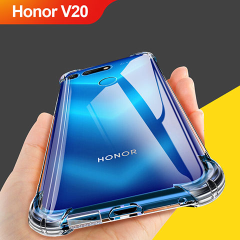 Huawei Honor View 20用極薄ソフトケース シリコンケース 耐衝撃 全面保護 クリア透明 T10 ファーウェイ クリア