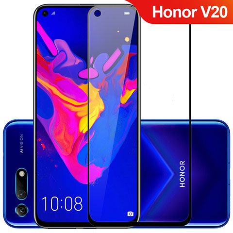 Huawei Honor View 20用強化ガラス フル液晶保護フィルム F08 ファーウェイ ブラック