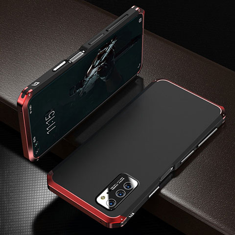 Huawei Honor View 30 5G用ケース 高級感 手触り良い アルミメタル 製の金属製 カバー M01 ファーウェイ レッド・ブラック