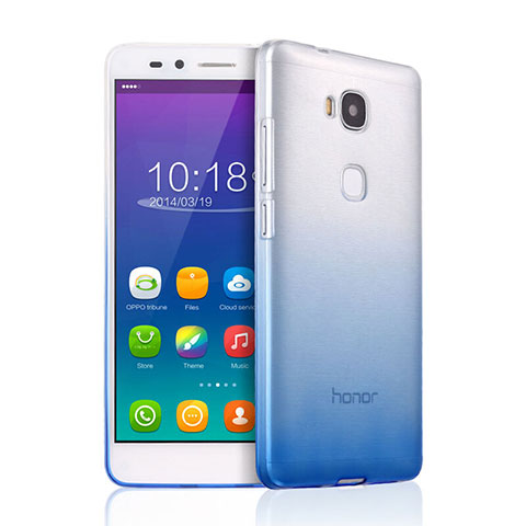 Huawei Honor X5用極薄ソフトケース グラデーション 勾配色 クリア透明 ファーウェイ ブルー