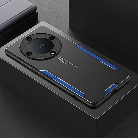 Huawei Honor X9b 5G用ケース 高級感 手触り良い アルミメタル 製の金属製 兼シリコン カバー PB2 ファーウェイ ネイビー