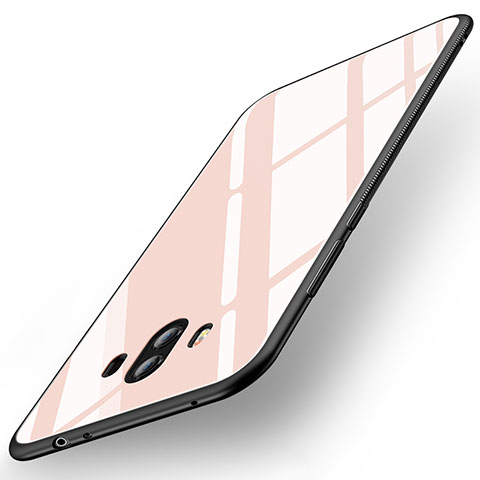 Huawei Mate 10用ハイブリットバンパーケース プラスチック 鏡面 カバー ファーウェイ ピンク